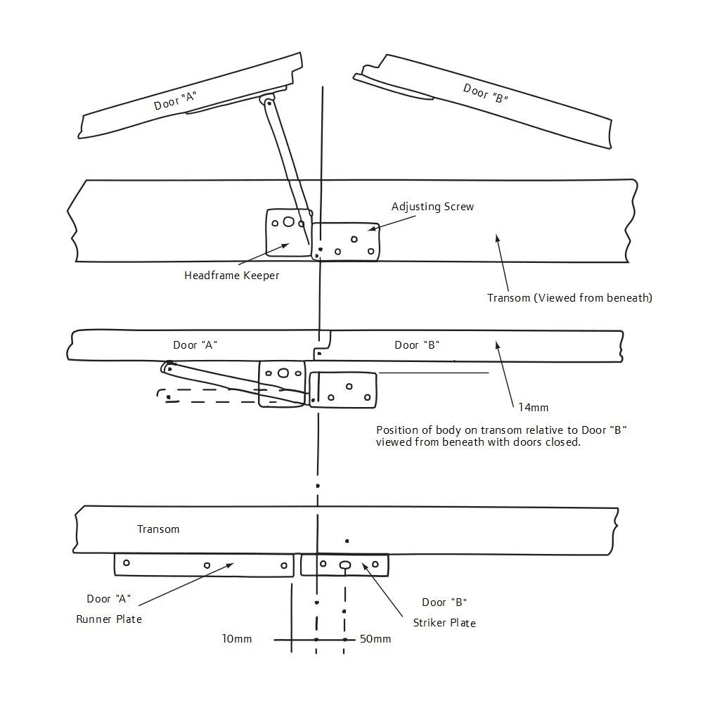 Briton Sequence Selector 180mm Satin Stainless Steel For Double Doors B3000180SS - Image 3