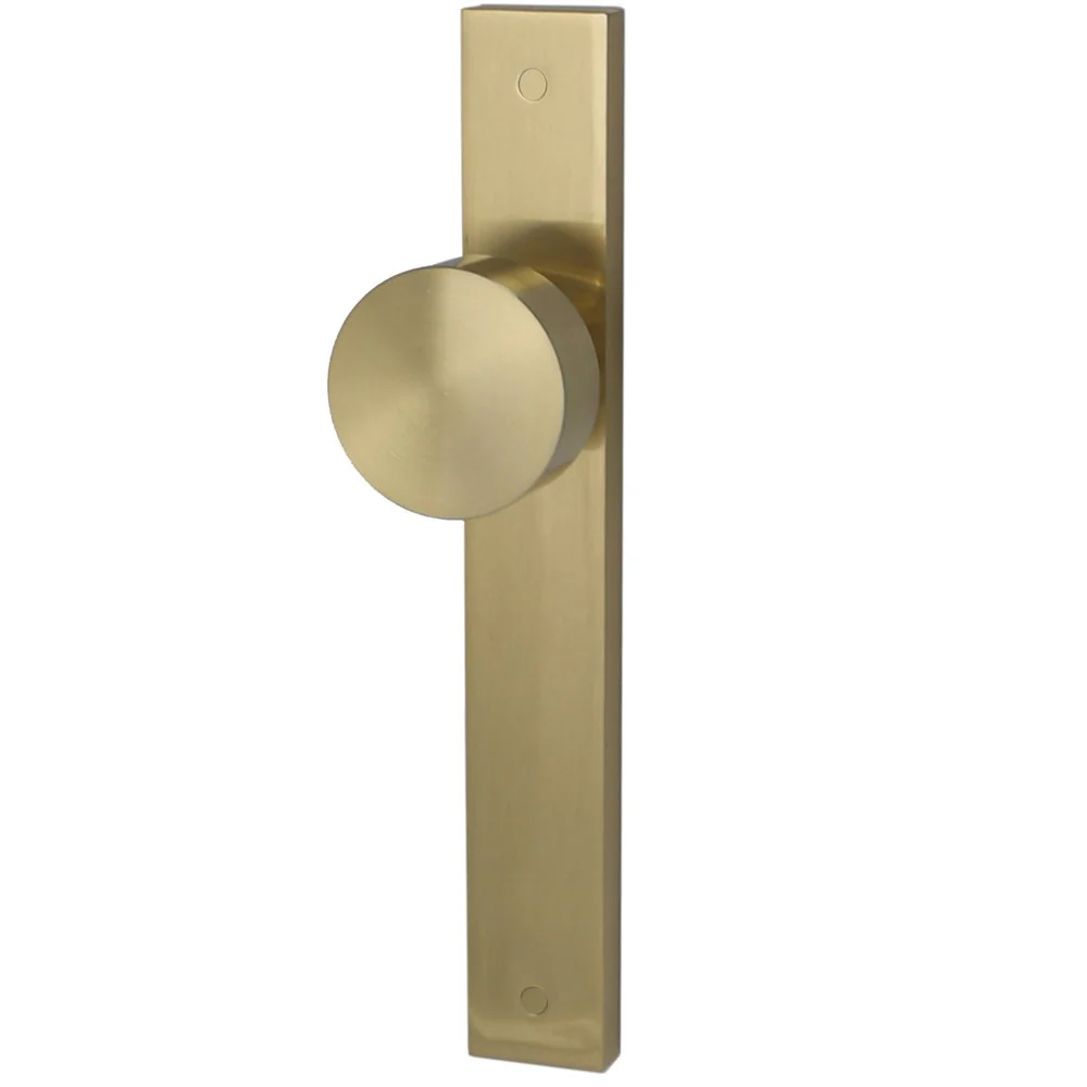 Builders Choice Long Plate Flat Face Knob 225mm Satin Brass - Available in Various Functions - Image 2