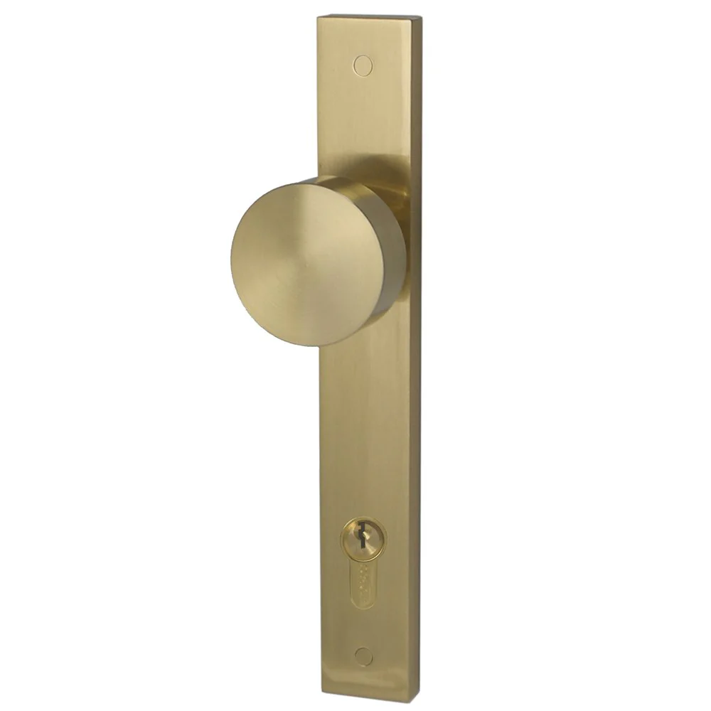 Builders Choice Long Plate Flat Face Knob 225mm Satin Brass - Available in Various Functions - Image 3