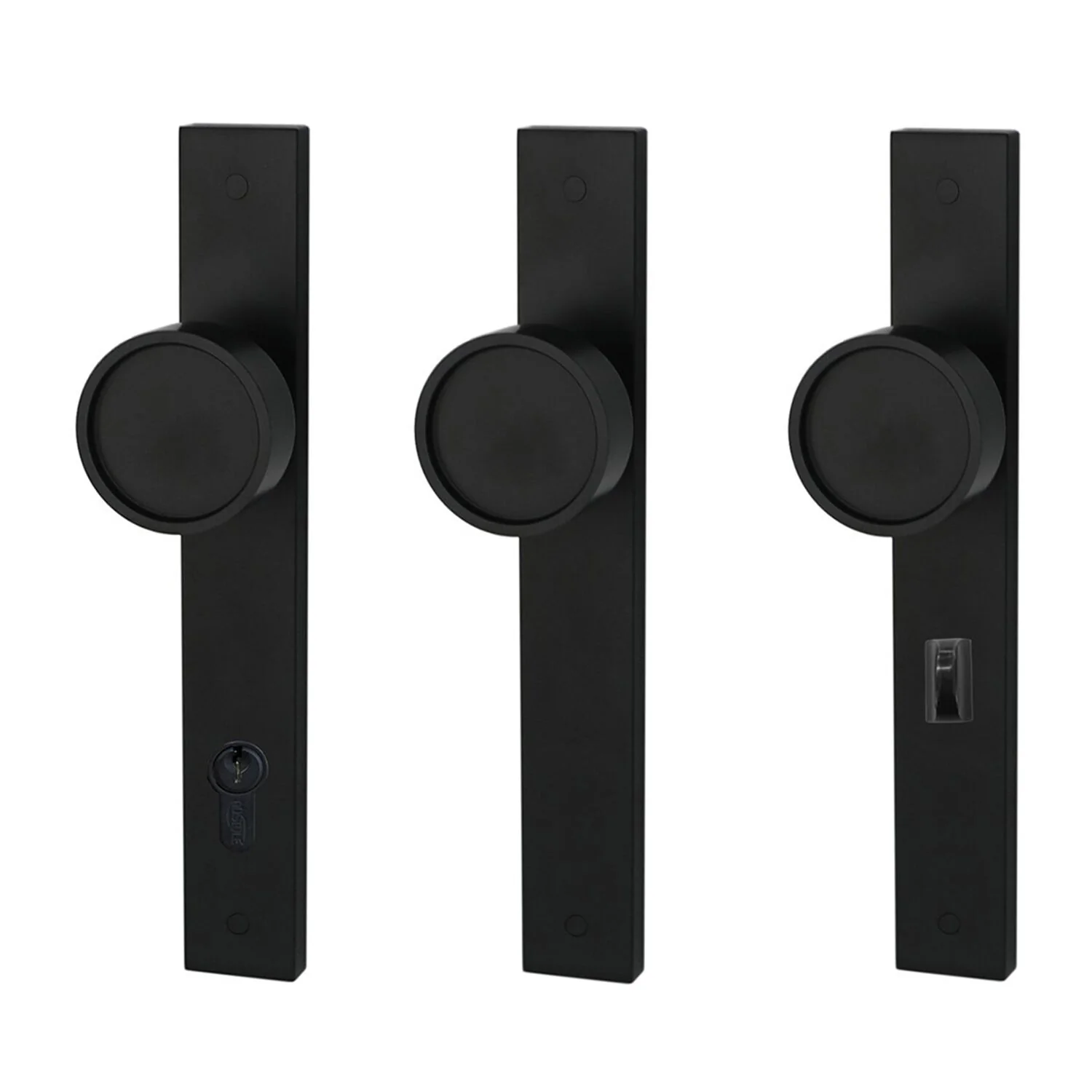 Builders Choice Long Plate Recessed Face Knob Black - Available in Various Functions