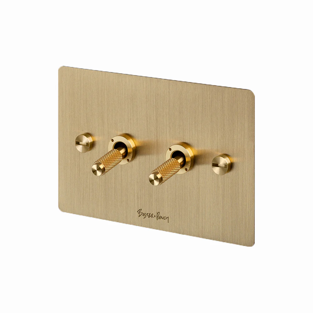 Buster and Punch 2G Toggle Switch Solid Metal Flat Plate - Available in Various Finishes - Image 2