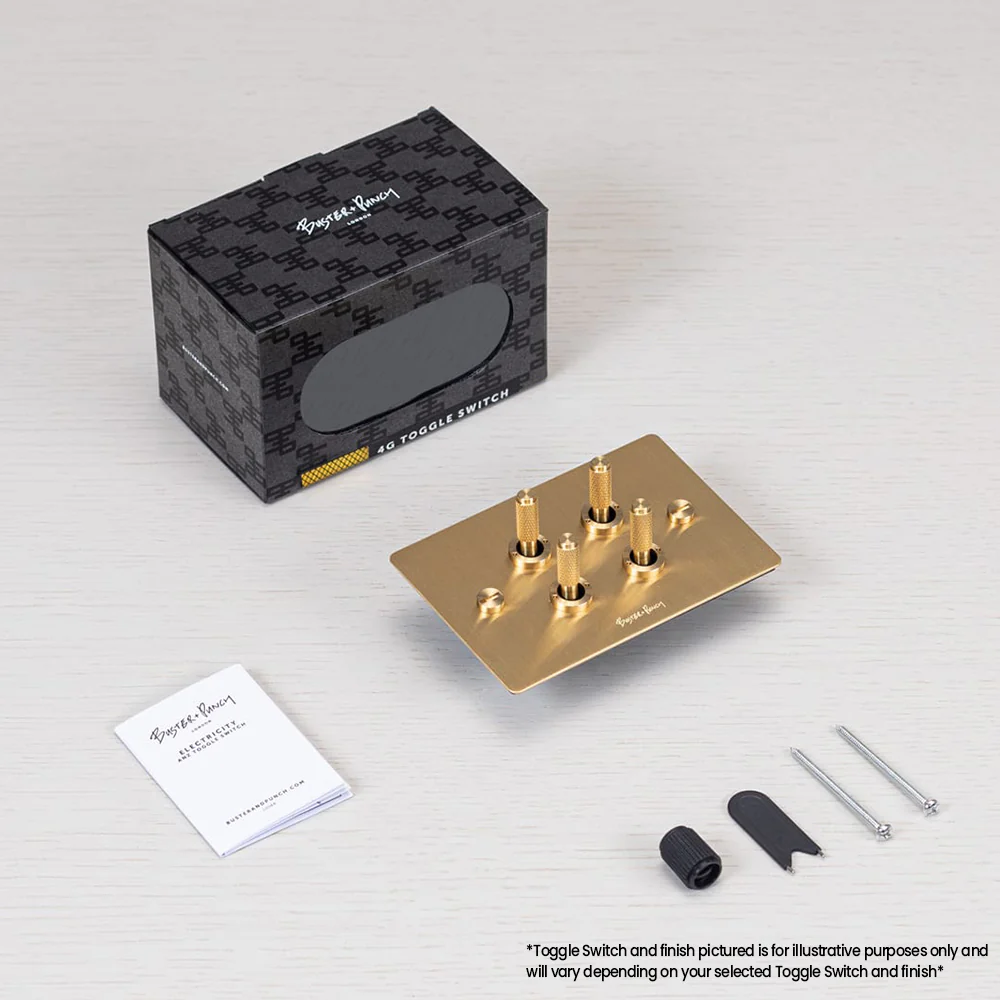 Buster and Punch 4G Toggle Switch Solid Metal Flat Plate - Available in Various Finishes - Image 3