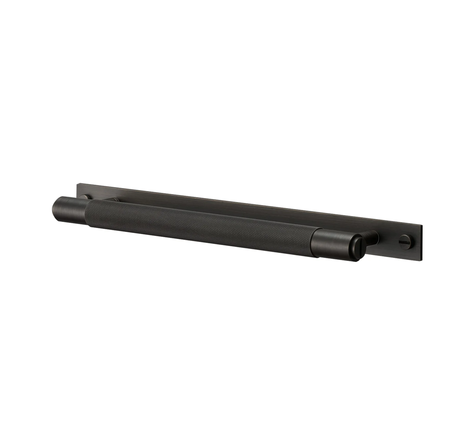 Buster and Punch Cabinet Cross Knurled Pull Bar Handle on Backplate - Image 12