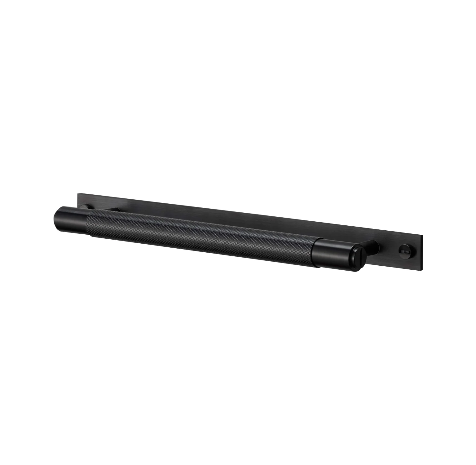 Buster and Punch Cabinet Cross Knurled Pull Bar Handle on Backplate - Image 5