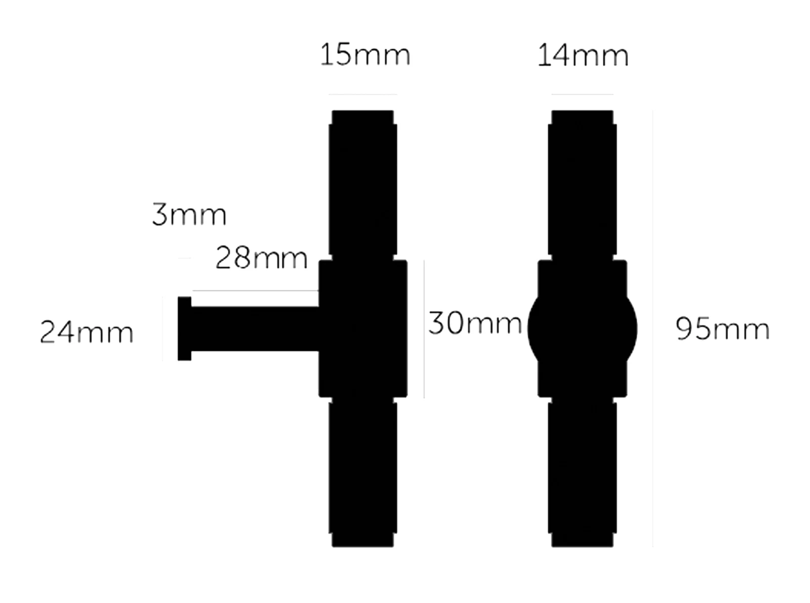 Buster and Punch Knurled Cabinet T-Bar Handle Brass RTB-054085 - Image 4