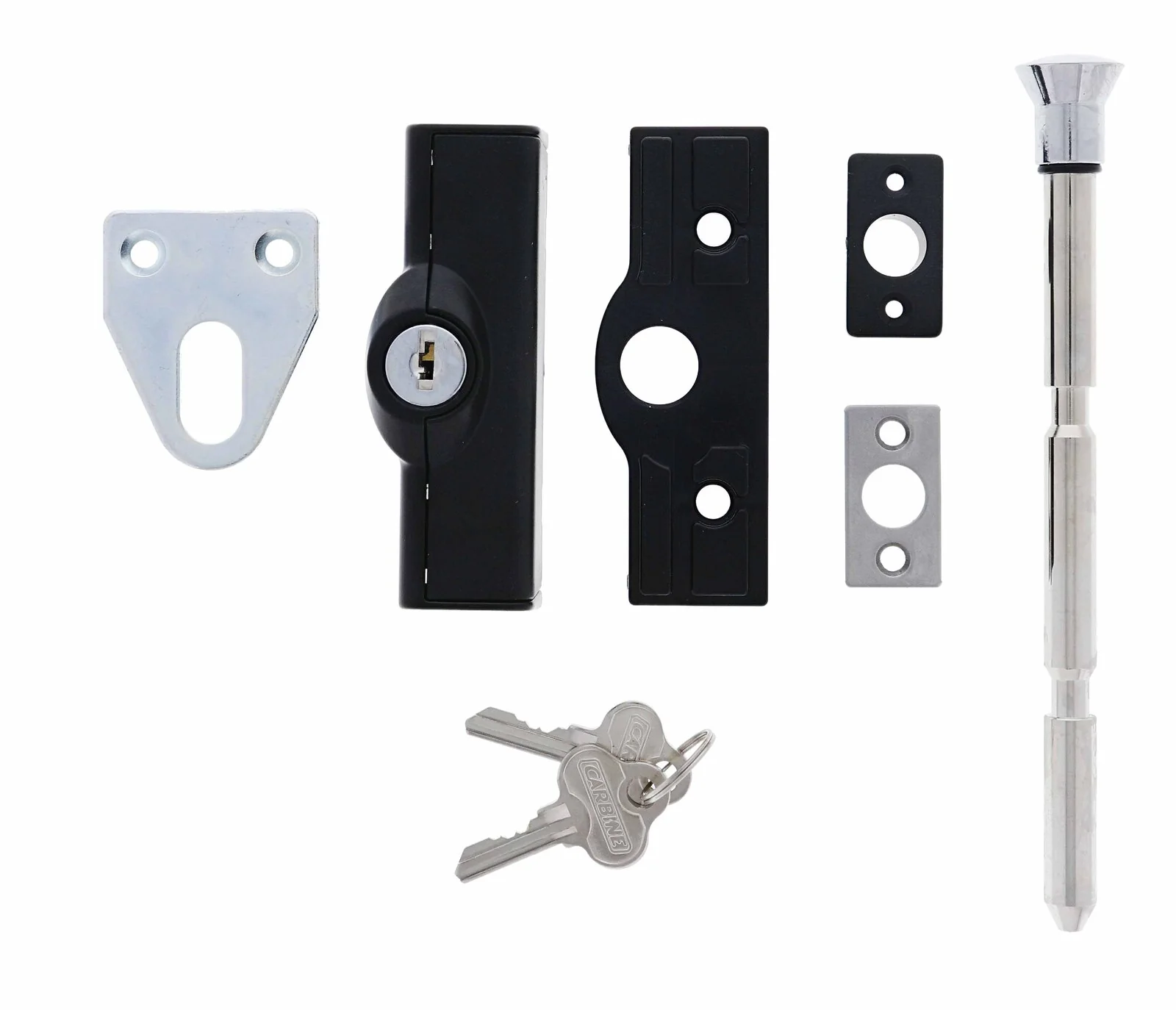 Carbine Wafer Heavy Duty Patio Bolt Keyed Alike Black C500-BL-KA1 - Image 2