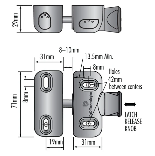 D&D MagnaLatch Side Pull Magnetic Gate Lock Key Lockable Pool Safety MLSPS2L - Image 4