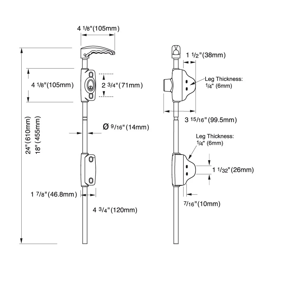 D&D LokkBolt LB118BX-LA Lockable Security Drop Bolt Lock 457mm For Metal Gates - Image 4