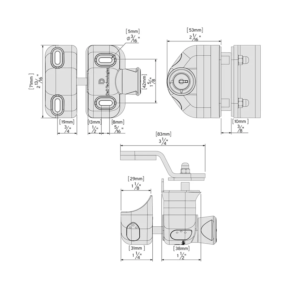 D&D MagnaLatch MLSPS2LGHK Magnetic Side Pull Glass Gate Lock Pool Safety - Image 3