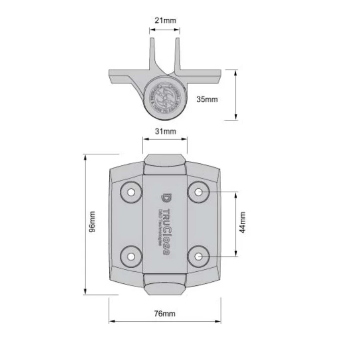 D&D TruClose TCA1L2S3BT Self Closing Gate Hinge + 2 Alignment Legs - Image 2