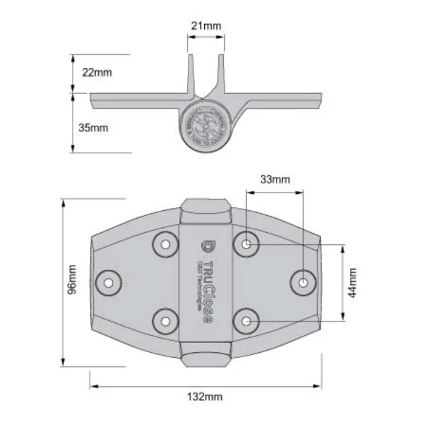 D&D TruClose TCA3L2S3BT Self Closing Gate Hinge + 2 Alignment Legs - Image 2