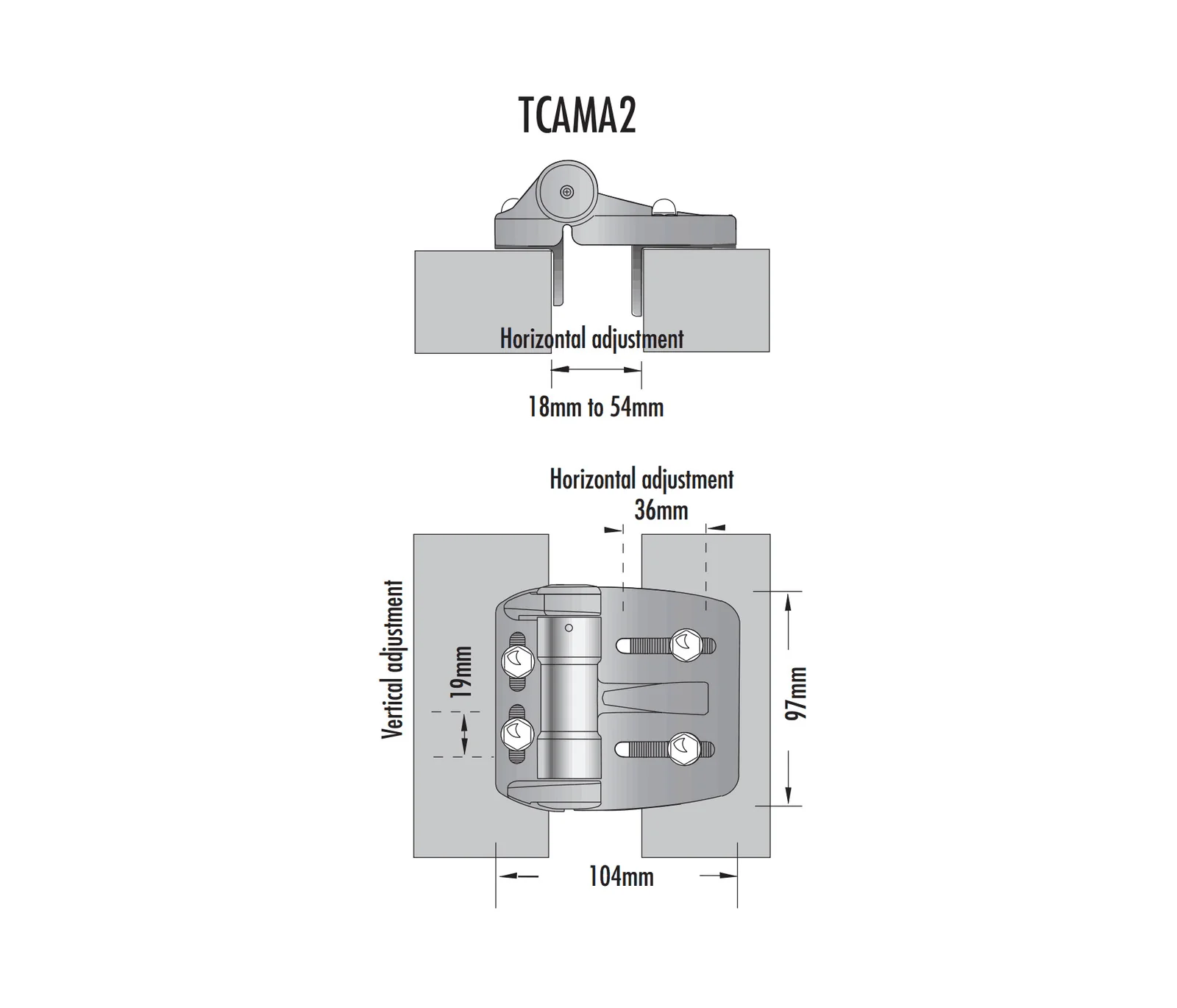 D&D TruClose TCAMA2 Self Closing Mini Multi Adjustable Gate Hinge Regular - Image 3