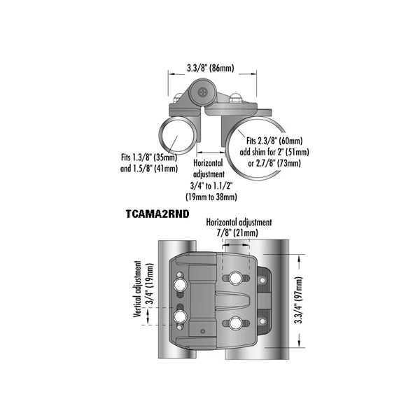 D&D TruClose TCAMA2RND Self Closing Mini Multi Adjust Round Post Gate Hinge - Image 5