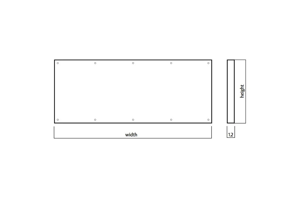 Door Kickplate 800mm x 695-940mm Countersunk Visible Fix Stainless Steel 1.2mm - Image 2