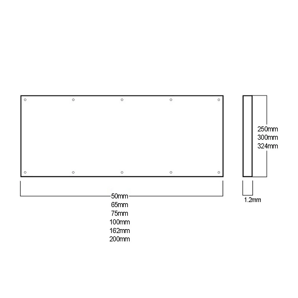 Door Pushplate Countersunk Visible Fix Stainless Steel - Available in Various Sizes - Image 2