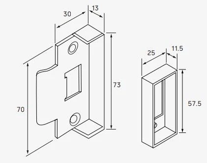 Dormakaba 2203 Rebate Kit SSS Rebate kit suits 2202 latch Satin Stainless Steel - Image 2