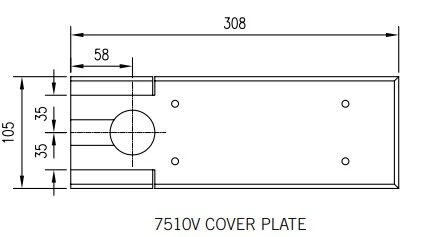 Dormakaba 7510V Universal Cover Plate Satin Stainless Steel BTS75 46700059 - Image 2
