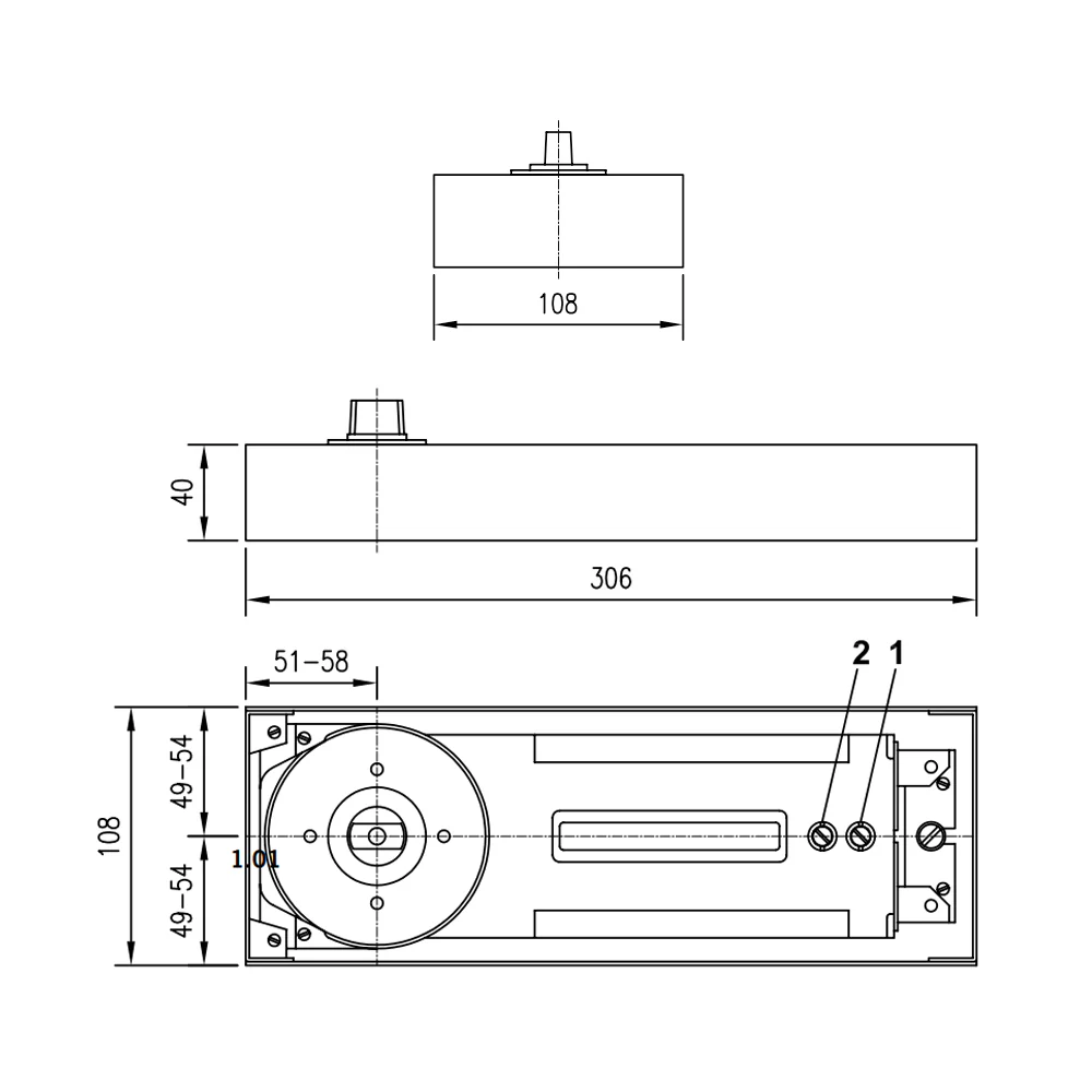 Dormakaba BTS84 EN2 Floor Spring Body Non Hold Open with 8410 Cover Plate - Image 2