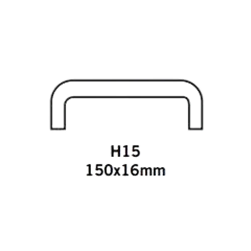 Dormakaba D Pull Handle H15 150x16mm Satin Stainless Steel 9400001010001 - Image 2