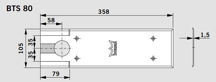 Dormakaba Door Closer BTS804A EN4 Floor Spring Combi Pack For Aluminium Door - Image 3