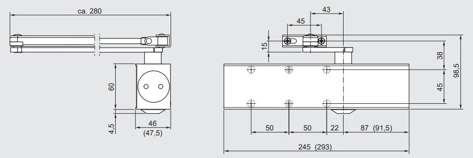 Dormakaba Door Closer TS83SIL with Hold Open Arm EN3-6 - Image 2