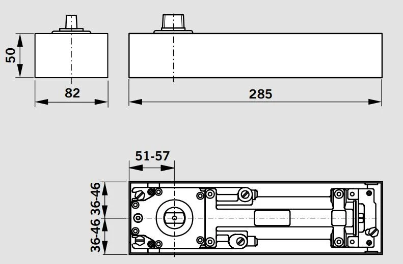 Dormakaba Door Closer Universal Floor Spring Hold Open Double Action Kit BTS75VT90 - Image 2
