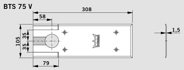 Dormakaba Door Closer Universal Floor Spring Hold Open Double Action Kit BTS75VT90 - Image 3