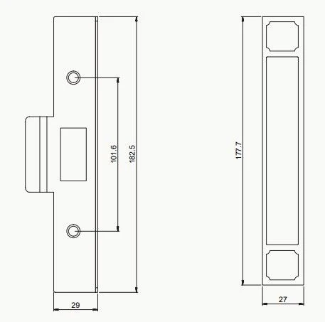 Dormakaba Rebate Kit Suits Mortice Lock MS2602 Stainless Steel MA840SSS - Image 2