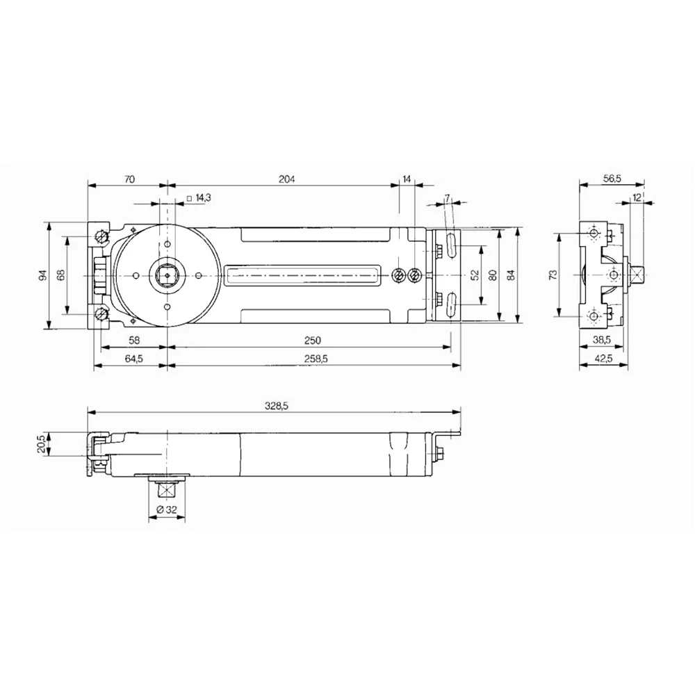 Dormakaba RTS85 EN3 90 Degrees Transom Closer Hold Open For Aluminium Door RTS853A90 - Image 3