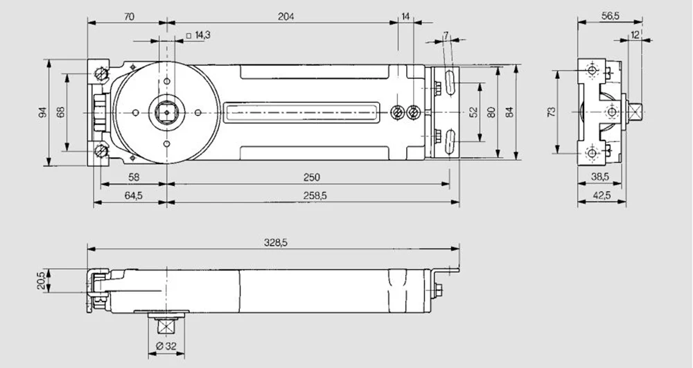 Dormakaba RTS85 EN5 Transom Concealed Closer Hold-Open for Action Doors 85332101 - Image 2