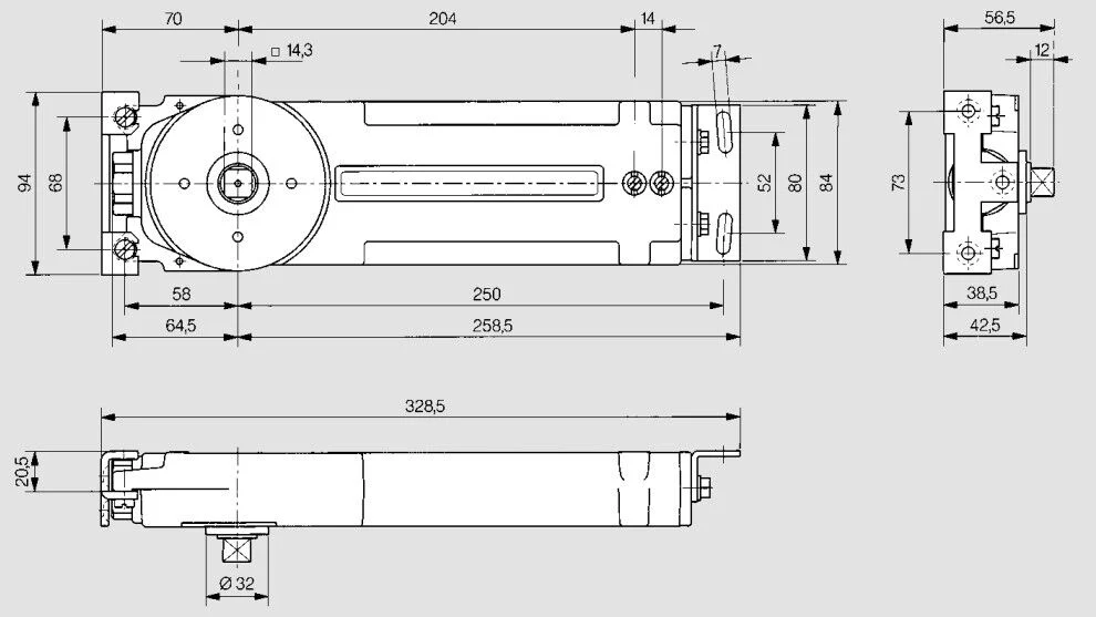 Dormakaba Transom Door Closer EN3 Non Hold Open Body Only RTS85 - Image 2