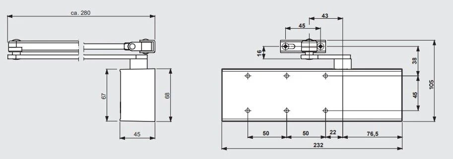 Dormakaba TS72 EN 1-4 Door Closer Hold Open Adjustable Closing Speed Silver 22252501 - Image 3