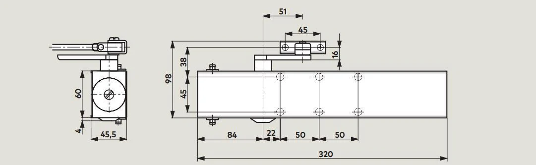 Dormakaba TS73 EMF EN4-6 Door Closer Electro Magnetic Hold Open Body Only - Image 3