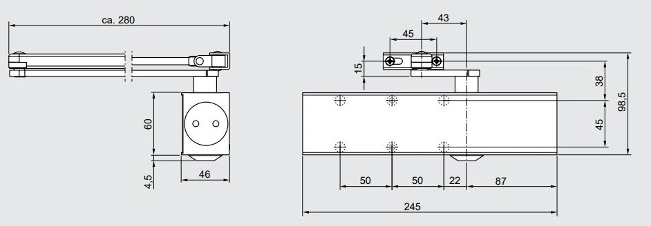 Dormakaba TS73 EN1-4 Door Closer Hold Open Silver 37023301 - Image 3