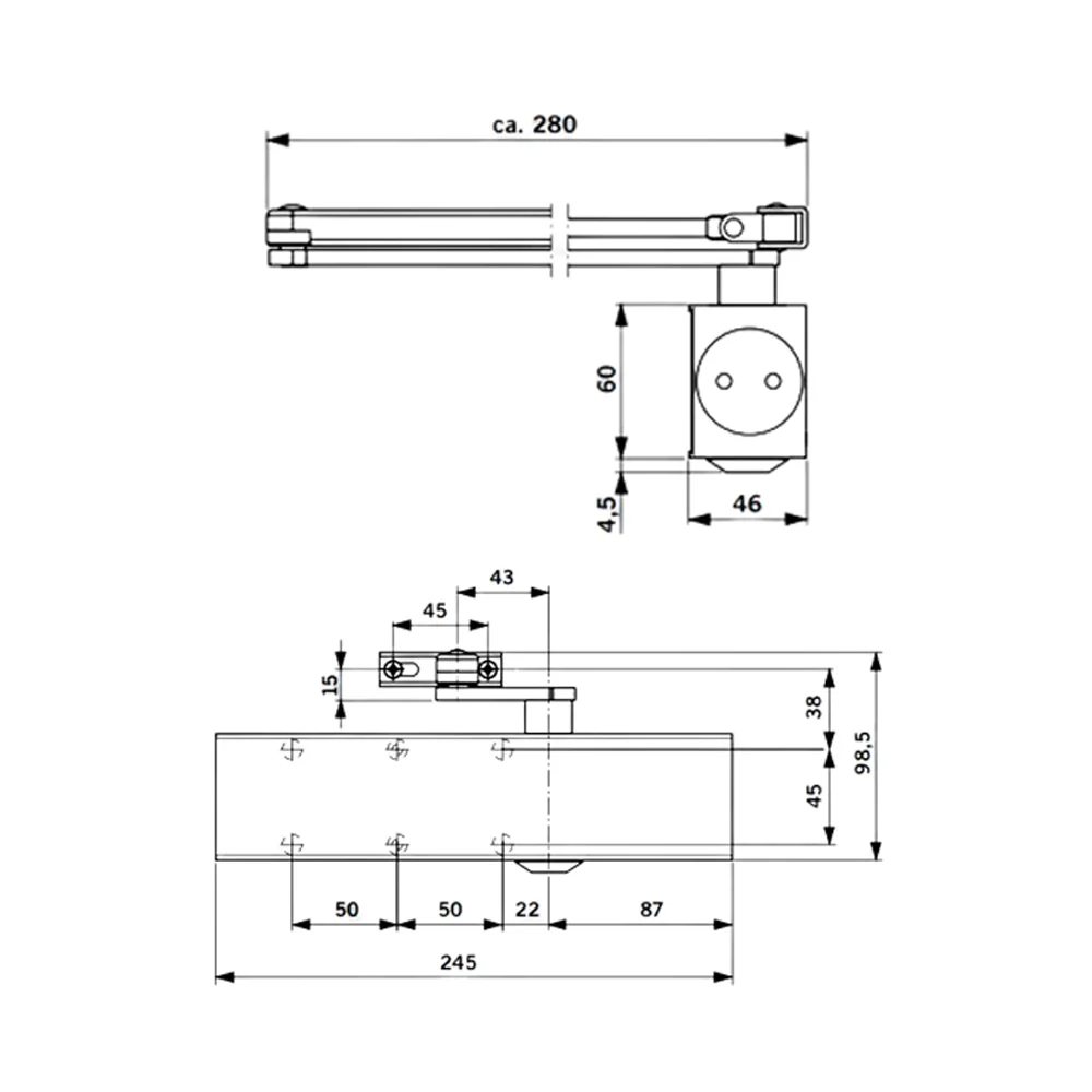 Dormakaba TS73 EN1-4 Door Closer Non Handed Fire Rated Gold 37023302 - Image 2