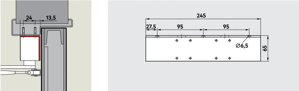 Dormakaba TS7383AB TS73/83 Angle Bracket Silver - Image 2