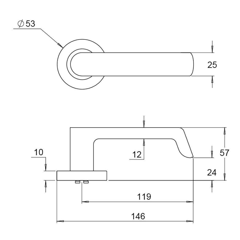 Dormakaba 4300/21P Coastal Round Rose Privacy Door Handle Leverset - Available in Various Finishes - Image 2