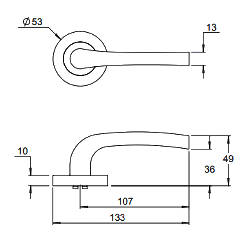 Dormakaba 4300/32 Coastal Passage Door Lever Handle on Round Rose - Image 2