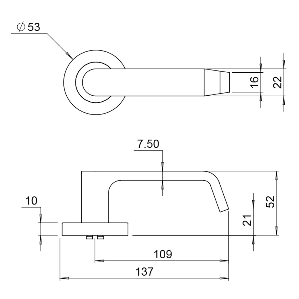 Dormakaba 4300/37 Coastal Passage Door Lever Handle on Round Rose - Image 2