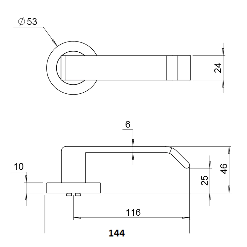 Dormakaba 4300/39P Coastal Round Rose Privacy Door Handle Leverset - Available in Various Finishes - Image 2