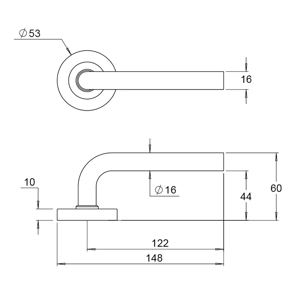 Dormakaba 4300/40T Urban Door Lever Handle on Round Rose - Image 2