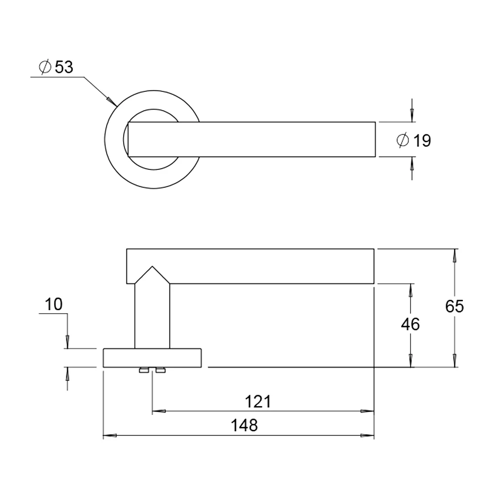Dormakaba 4300/55P Coastal Round Rose Privacy Door Handle Leverset - Available in Various Finishes - Image 2