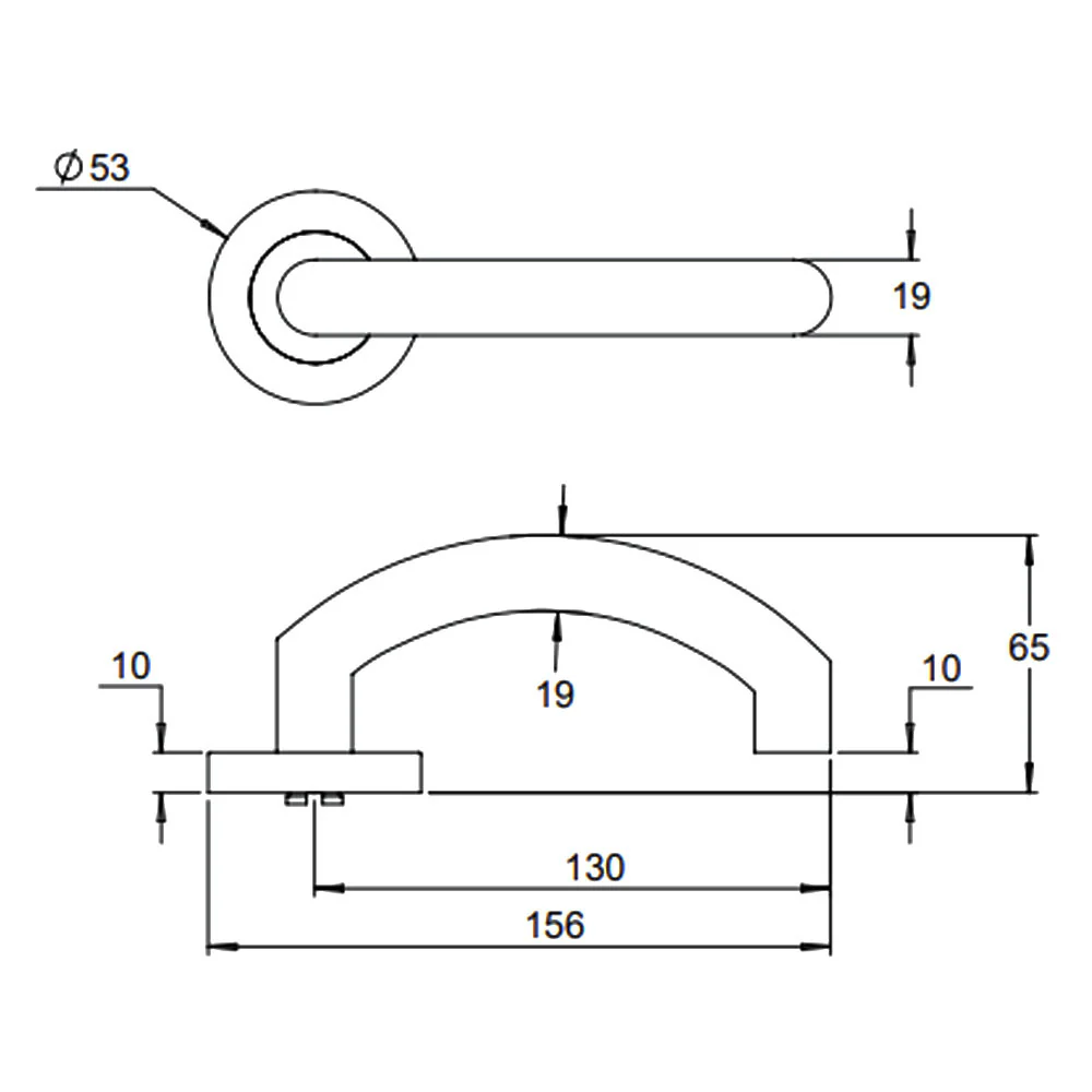 Dormakaba 4300/60T Urban Door Lever Handle on Round Rose - Image 2