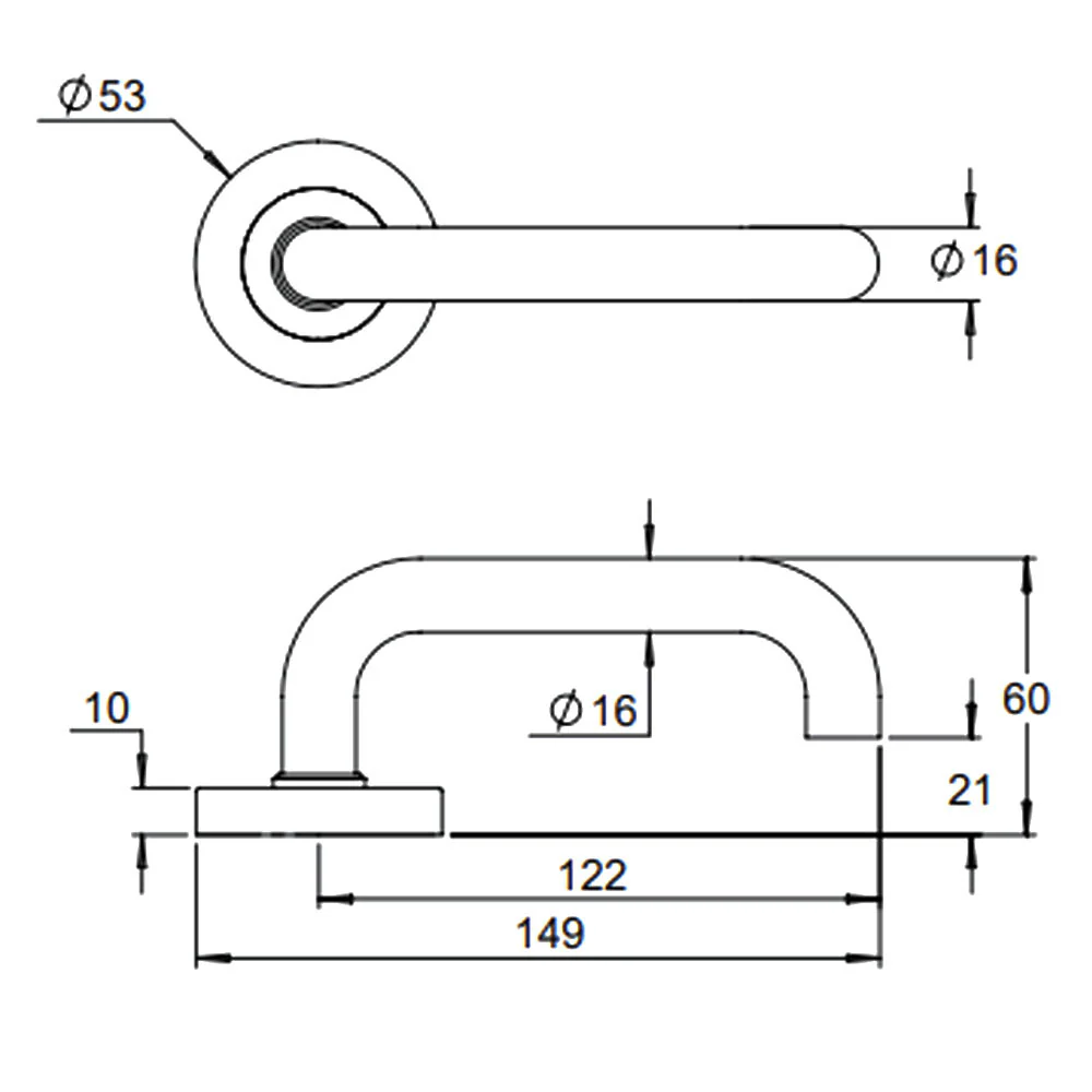 Dormakaba 4300/70T Urban Door Lever Handle on Round Rose - Image 2