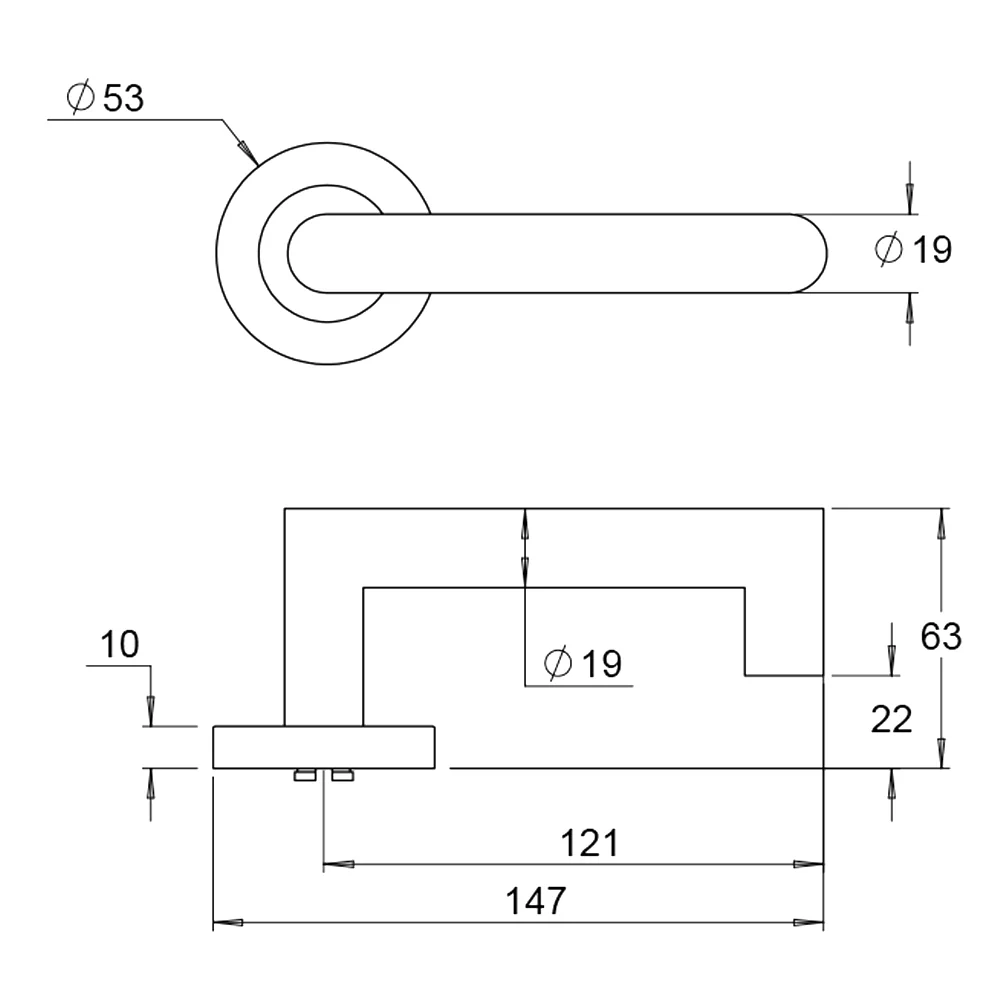 Dormakaba 4300/81T Urban Door Lever Handle on Round Rose - Image 2