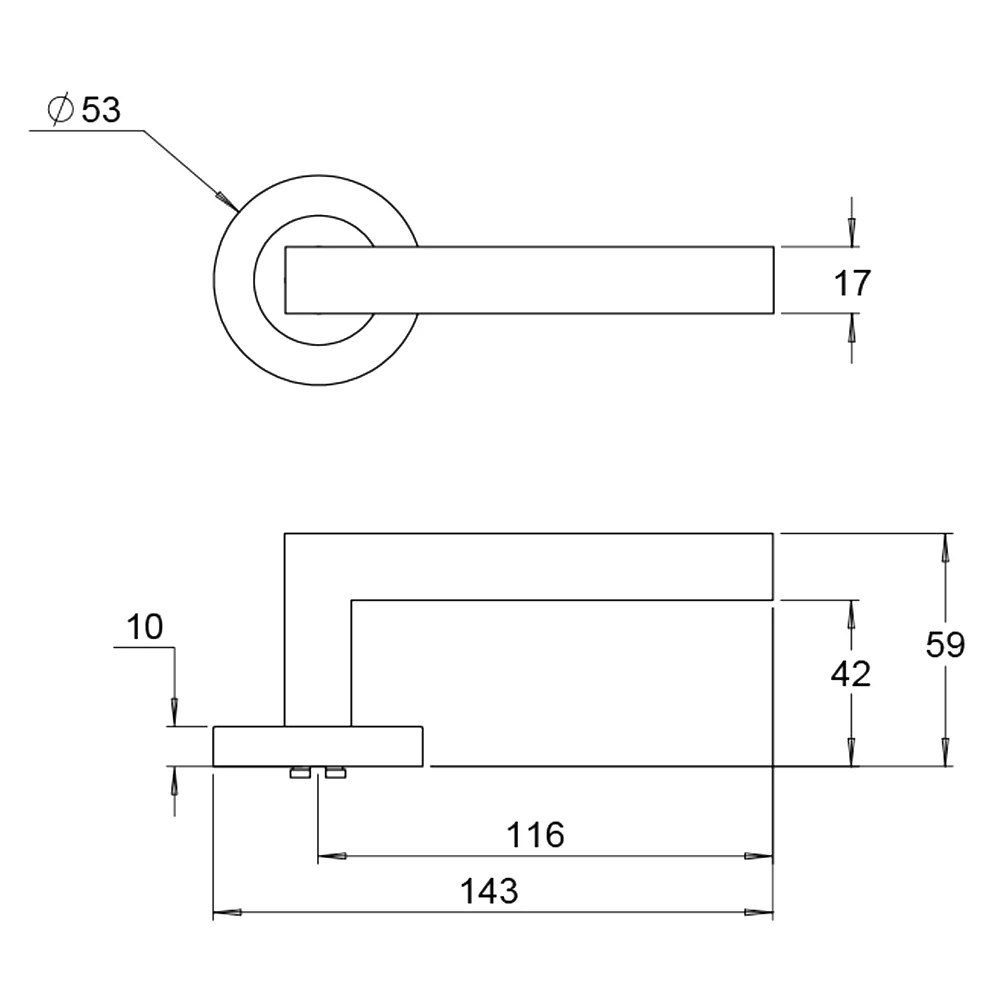 Dormakaba 4300/90P Coastal Round Rose Privacy Door Handle Leverset - Available in Various Finishes - Image 2