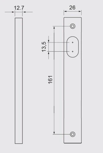 Dormakaba 6400 Series Narrow Internal Square End Plain Plate Visible Fix Satin Stainless Steel - Image 2