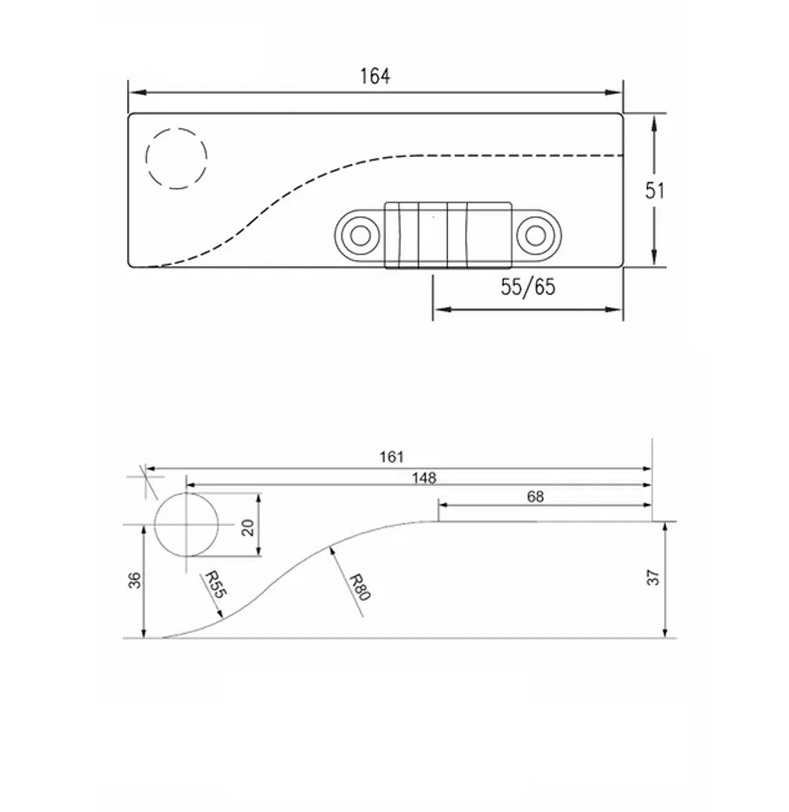 Dormakaba Bottom Patch Fitting UL PT10.V3.SSS Satin Stainless Steel 80350270099 - Image 2