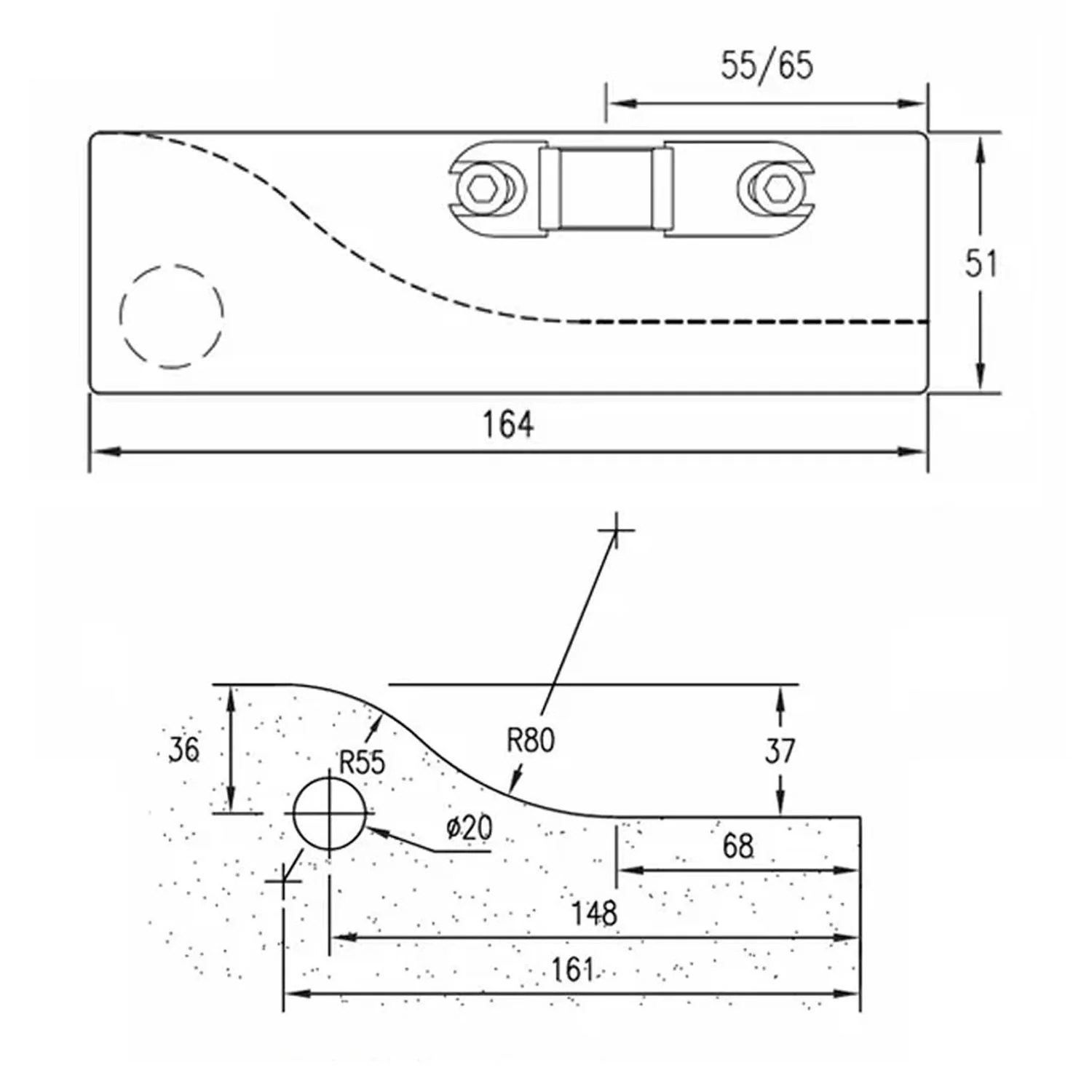 Dormakaba UL PT20.V3.SSS Patch Fitting Satin Stainless Steel 80351270099 - Image 2