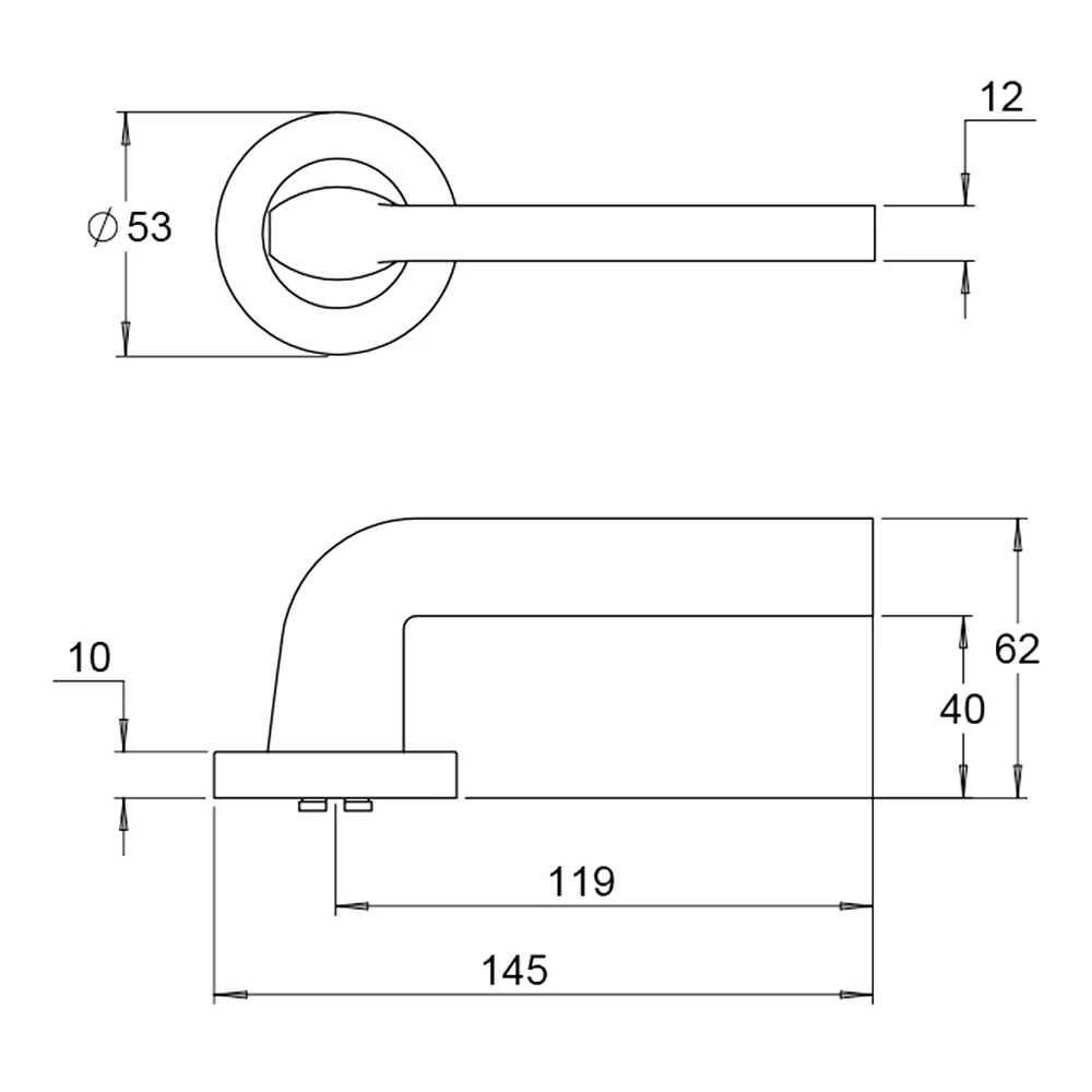 Dormakaba 8300/1 Vision Privacy Door Lever Handle on Round Rose - Image 2
